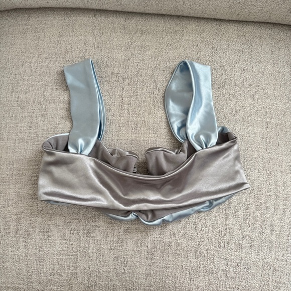 Divino Seas ECLAT / PASTEL BLUE SILVER PLATE Bikini Top L - Picture 2 of 3